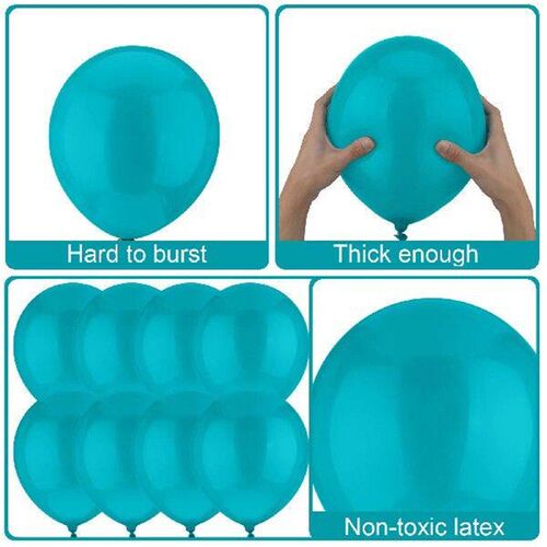 4 Set of Set 5 Inch Blue Latex Birthday Balloons For