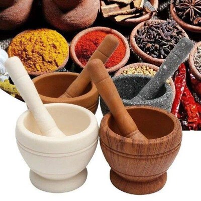 Resin Setmortar and Pestle Garlic Herb Spice Mixing