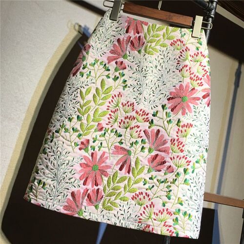 Spring and Summer New Jacquard Hip Skirt Skirt High Waist