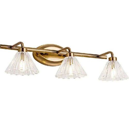 Vintage Led Wall Light Bronze Clear Lampshade Wall Lamp