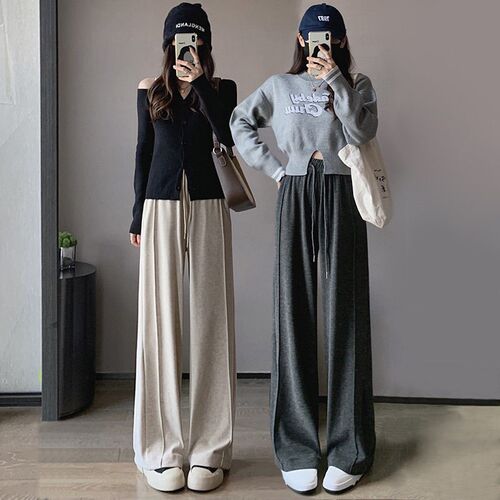 Narrow Wide-leg Pants Womens Hanging Pants Velvet Loose Laz