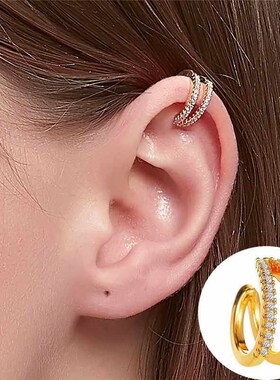Punk Metal Zircon Ear Cuff Ear Clip for Women No Pierced C S