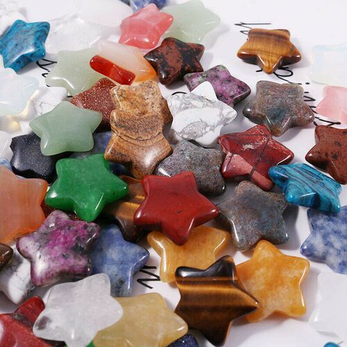 10pcs Natural Quartz Pentagram Stone Five-pointed Star Shape