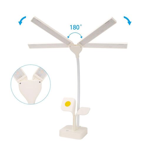 USB Rechargeable Dual Head led Desk Lamp Stepless Dimmable