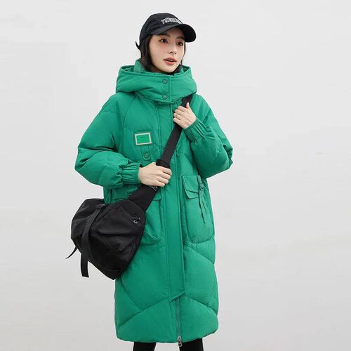 European 2023 Winter New Detachable Hood Cotton Coat Womens