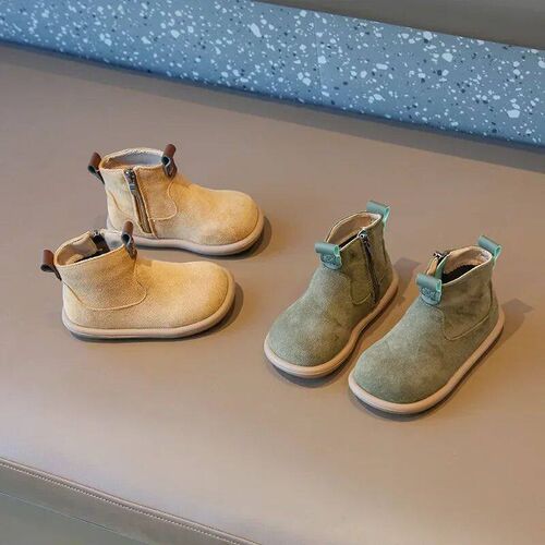 Children Boots Autumn Winter Kids Warm Fur Shoes Vintage Sty