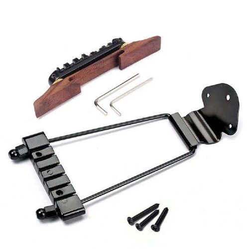 Adjustable Wooden Bridge Tailpiece Set Height for 6 Strings