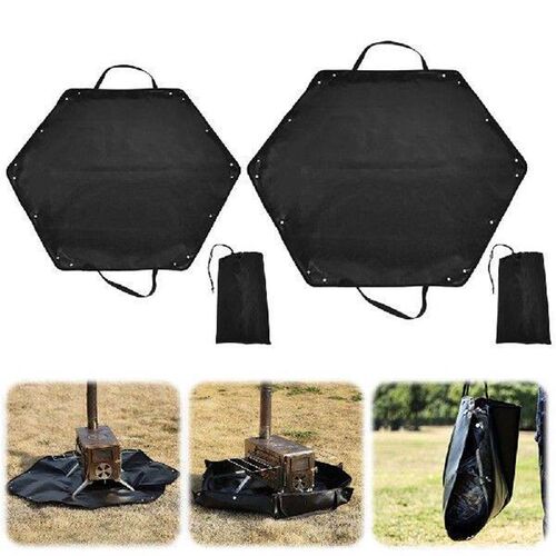 Fire Pit Mat Hexagonal Under Grill Mat Waterproof Flame
