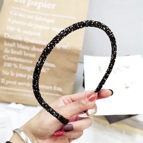 Fashion Korea Crystal Soft Headband for Women Rhinestone Hai
