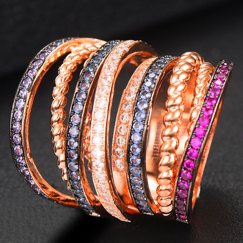 GODKI Dubai Morocco Wide Lines rendy Ring for Women Full Cub