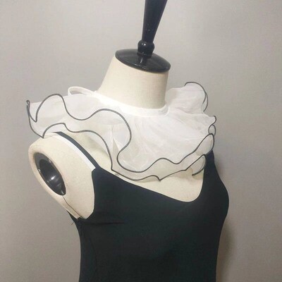 Double Layered Shawl Fake Collar Clown Performance Detachabl