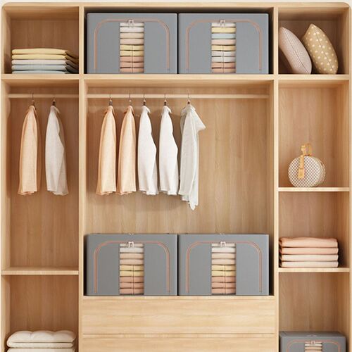 Joybos Foldable Leather Clothes Storage Organizer Large Capa