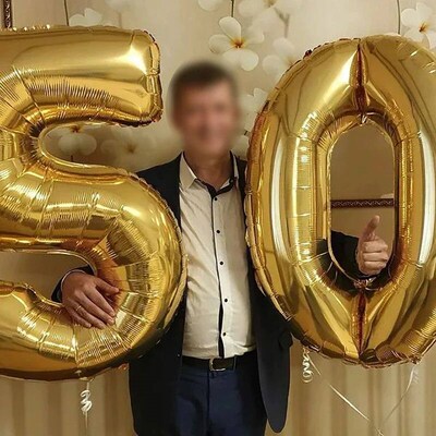 2pcs 32/40inch Happy 50 Birthday Foil Balloons Pink Blue Gol