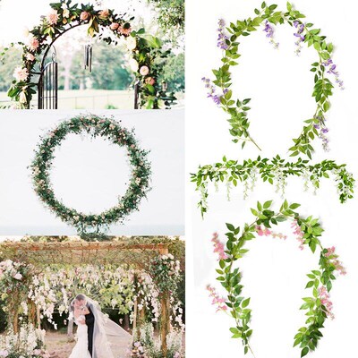 Artificial Flowers Vine Garland Wisteria Silk Artificial Rat