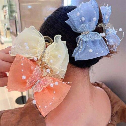 New Cloth Hair Clip Large Pearl Tassel Hair Claw