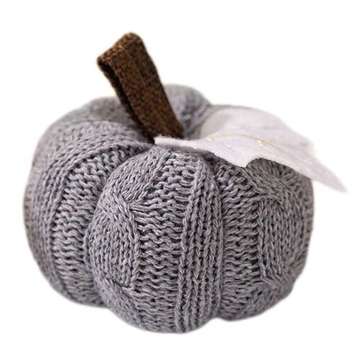 1-3PCS Autumn New Knit Mini Pumpkin with Maple Leaf Decorati