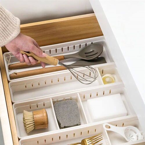 Durable Cutlery Storage Box Reusable Organizer Box Long Orga