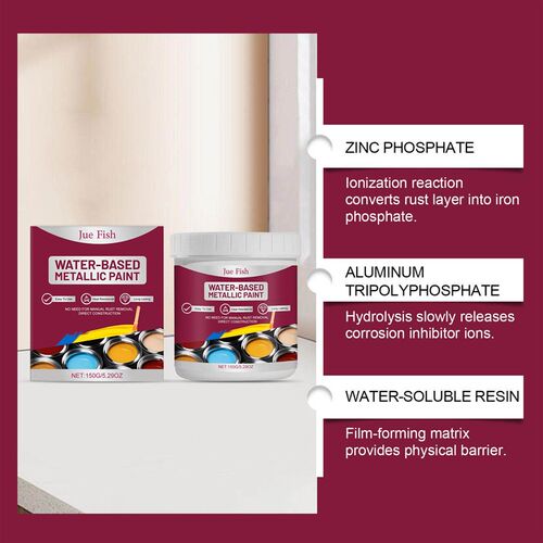JUEFISH Black Water-Based Metallic Paint Anti-Corrosion Coat