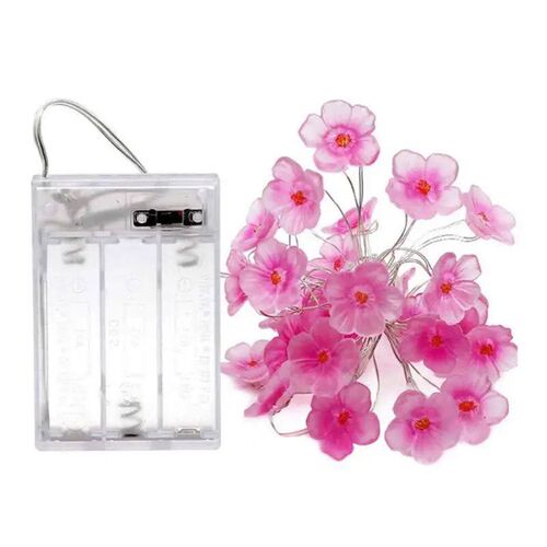 3M 30LEDS Cherry Bloom Fairy String Light Pink Flower String