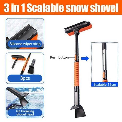 1 Set Universal Snow Shovel Brush Telescopic Car Glass