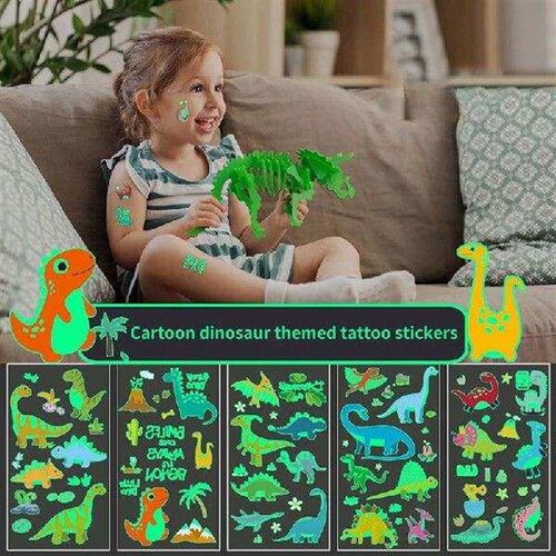 Dinosaur Party Luminous Tattoos Stickers Dino Temporary