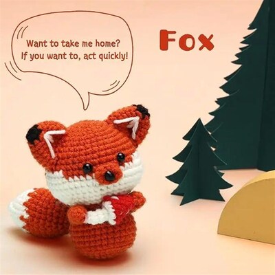 MIUSIE Fox Crocheting Starter Kits with Crochet Hooks Yarn P