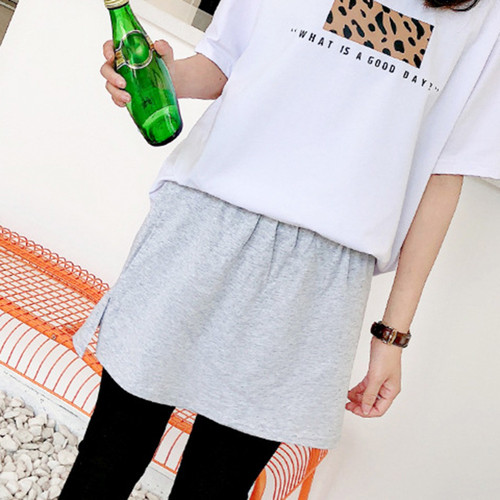High Waist Skirt Adjustable Layering Fake Top Lower Sweep