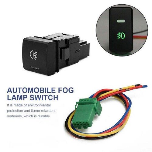 Automobile Fog Lamp Switch with Green Light Car Fog Lights