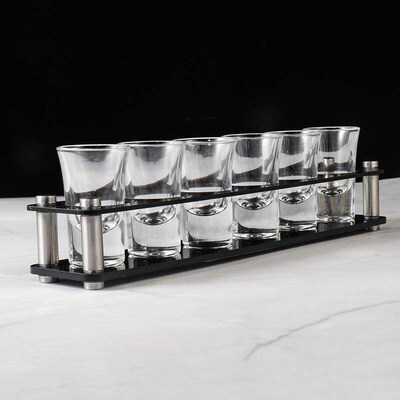 Glass Rack Cocktail Cup Holder Whiskey Cups Tray Acrylic