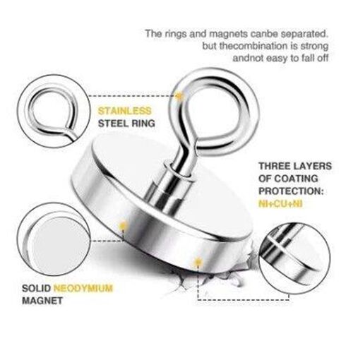 3Pcs N52 Super Strong Neodymium Fishing Magnets Hooks