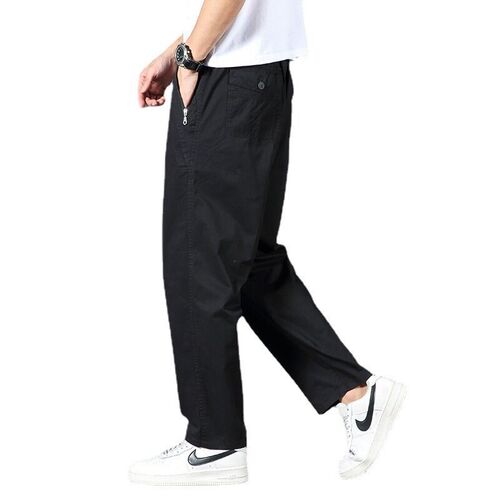 Spring Mens Tooling Pants Mens Loose Large Size Wie Leg Me