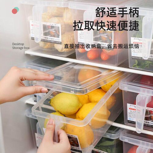 Handled transparent storage box for fruits and vegetables, d