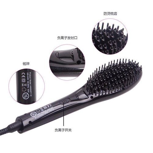 Flat Iron Hair Straightener Brush Salon Comb 中长发直发器梳