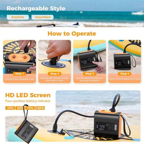 WESTTUNE Outdoor Wireless Air Pump Travel Vacuum Pump with I