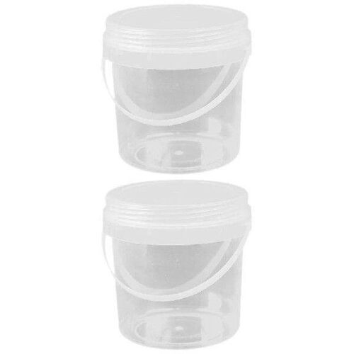 2 Pcs Toy Food Storage Bucket with Lid Round Portable