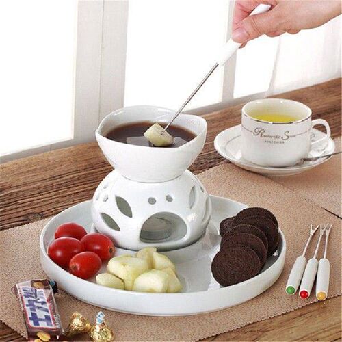 6PCSSet Stainless Steel Chocolate Cheese Fruit Dessert Hot