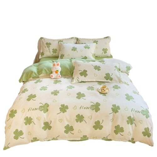 Brushed Cartoon Four-piece Washed Cotton Single Quilt ver Do