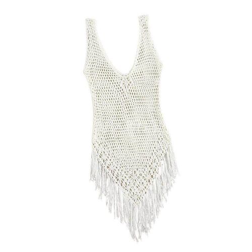 Hollow out beach skirt, knitted fringe bikini cover, outer