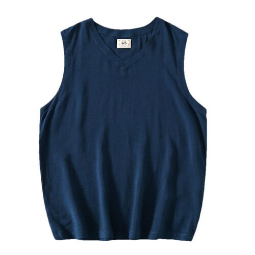 Chinese Style Retro Sleeveless Waistcoat tton Mens Casual L