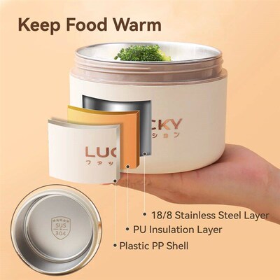 WORTHBUY Bento Lunch Box Set, Portable Keep Warm Lunch Conta