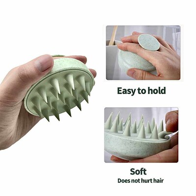 Wheat Straw Silicone Head Wash Clean Care Hair Root Itching