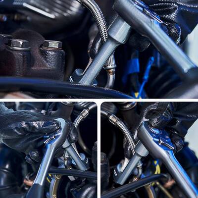 OYE宝马扳驰大众柴油喷油管筒套手L型开口六角开奔槽含氧传感器扳