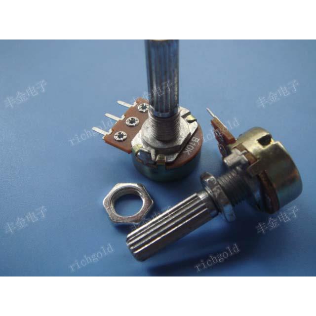 【厂家直销】WH148型单联电位器/单排三脚立式超长柄B10K柄长25MM图片