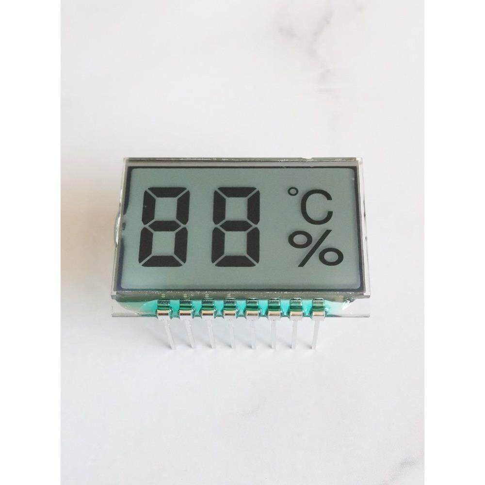 大连奇耘2位8字笔段式LCD数码管温湿度液晶显示屏GDC21310可定制