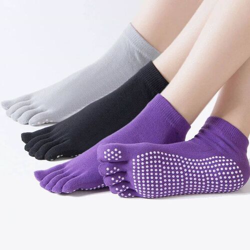 Yoga Socks for Women 3 Pairs Cotton Anti-Slip Silicone Indoo