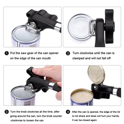 Easy Can Opener Safety Stainless Steel Manual Professional E