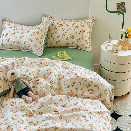 Small Fresh Class A Tton Four-piece Skin-friendly Bedding Fu