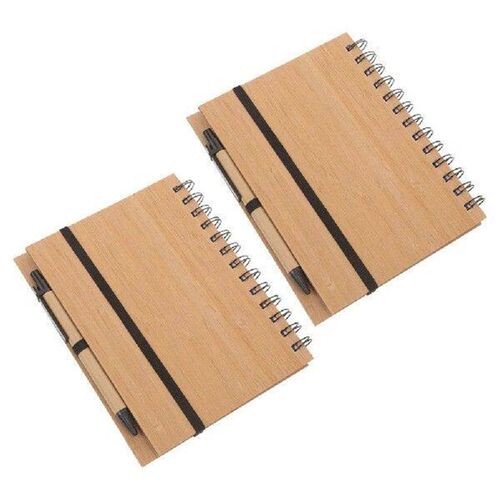 2 Sets Cover Paper Bamboo Note Office Notes for