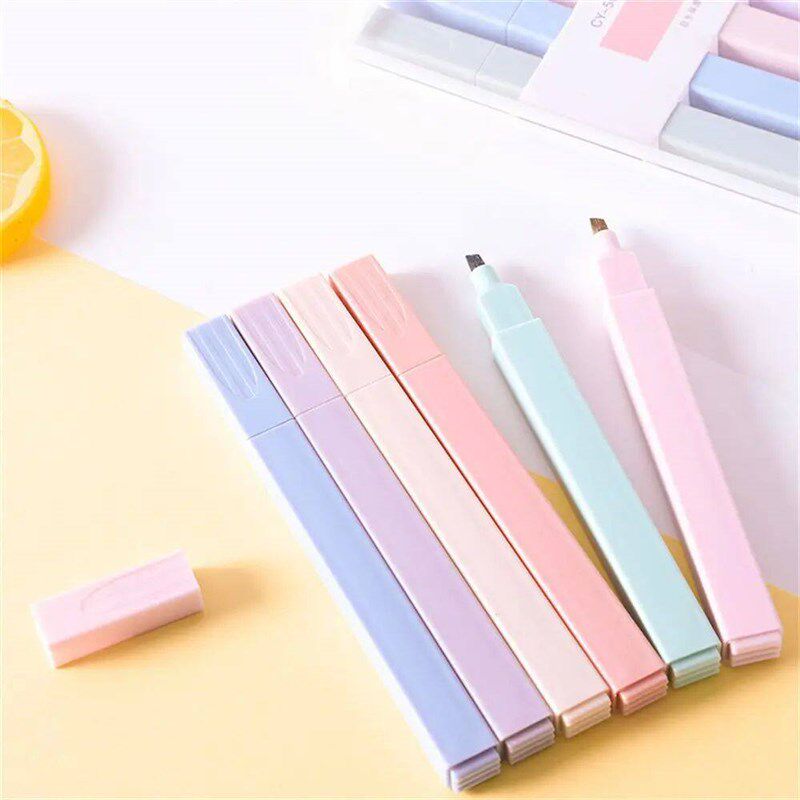 6pcs/set Highlighter Pens Kawaii Candy Color Manga Markers M图片