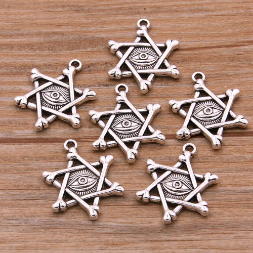 10Pcs 9 Styles Metal Zinc Alloy Mix Sizes Round Triangle Sta